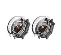 QINOUK Hard PC Case for OnePlus Watch 3 with Built in Tempered Glass, [2-Pack] All Around Anti-Scratch Protective Case Compatible with OnePlus Watch 3-Clear