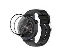 QINOUK Silicone Strap for CMF by Nothing Watch Pro 2, [Breathable] Soft Silicone Replacement Band, [2 Pack] Screen Protective Film, for CMF Watch Pro 2-Black