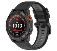 QINOUK Silicone Strap for Garmin Enduro 3, Breathable, Soft, Adjustable, Black Gray