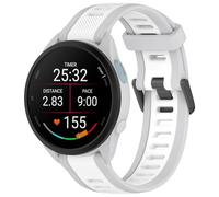 QINOUK Silicone Strap for Garmin Forerunner 165, [Breathable] Soft Silicone Sport Replacement Strap, Two-tone Strap, Adjustable Design, for Garmin Forerunner 165-Gray White