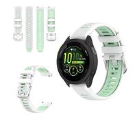 QINOUK Silicone Strap for Garmin Forerunner 265s, Breathable Soft Silicone Sport Replacement Strap, Two-tone Light Green/White, 18mm, For Garmin Forerunner 265s