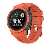 QINOUK Silicone Strap for Garmin instinct 2S, [Breathable] Soft Silicone Sport Replacement Strap, Soft and skin-friendly, Tang buckle design, Compatible with Garmin instinct 2S-Orange