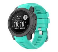 QINOUK Silicone Strap for Garmin instinct 2S, [Breathable] Soft Silicone Sport Replacement Strap, Soft and skin-friendly, Tang buckle design, Compatible with Garmin instinct 2S-lake blue