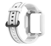 QINOUK Silicone Strap for Redmi Watch 2 lite, [Breathable] Soft Silicone Sports Replacement Band for Women and Men, Tang buckle design, for Redmi Watch 2 lite-White
