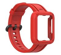 QINOUK Silicone Strap for Redmi Watch 2 lite, [Breathable] Soft Silicone Sports Replacement Band for Women and Men, Tang buckle design, for Redmi Watch 2 lite-Red
