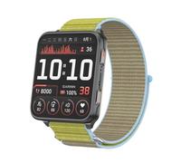 QINOUK Strap Compatible with Garmin Venu X1, Breathable Sturdy Nylon Sport, Braided Elastic Replacement Band-Yellow