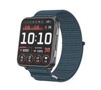 QINOUK Strap Compatible with Garmin Venu X1, Breathable Sturdy Nylon Sport, Braided Elastic Replacement Band-Gray Blue