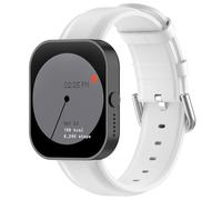 QINOUK Strap for CMF by Nothing Watch Pro, [Breathable] Genuine Leather Watch Strap, Tang Buckle Design, Soft Replacement Bracelet Band for CMF by Nothing Watch Pro-White