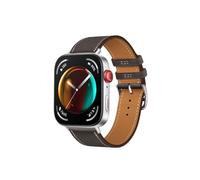 QINOUK Strap for Huawei Watch Fit 3, [Breathable] Genuine Leather Watch Strap, Tang Buckle Design, Soft Replacement Bracelet Band for Huawei Watch Fit 3-Gray