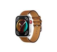 QINOUK Strap for Huawei Watch Fit 3, [Breathable] Genuine Leather Watch Strap, Tang Buckle Design, Soft Replacement Bracelet Band for Huawei Watch Fit 3-Brown