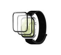 QINOUK Strap for Huawei Watch Fit 3, [Breathable] Sturdy Nylon Replacement Band, [2 Pack] Screen Protective Film, Compatible with Huawei Watch Fit 3-Black