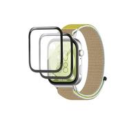 QINOUK Strap for Huawei Watch Fit 3, [Breathable] Sturdy Nylon Replacement Band, [2 Pack] Screen Protective Film, Compatible with Huawei Watch Fit 3-Yellow