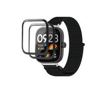 QINOUK Strap for Xiaomi Redmi Watch 5, [Breathable] Sturdy Nylon Replacement Band, [2 Pack] Screen Protective Film, Compatible with Xiaomi Redmi Watch 5-Black
