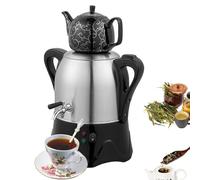 QINPI 2000W Electric Turkish Tea Maker, Tea Maker Electric, 3L Stainless Steel Teapot, 1L Ceramic Teapot, Electric Turkish Samovar with Keep Warm Function, for Coffee, Scented Tea, Turkish Tea