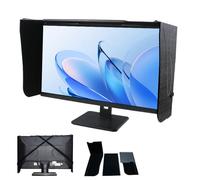 QINPI Desktop Computer Screen Hood, Computer Displayshading Side Panel, Foldable Anti-Glare Video Monitor Hood Sunshade Sunhood, Fits 17" to 27" Screens, Lightweight and Portable Design