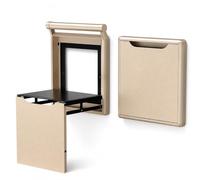 QINPI Wall Mounted Folding Stool, 300 Kg Shoe Changing Seat, 4 Cm Folded Depth Gold