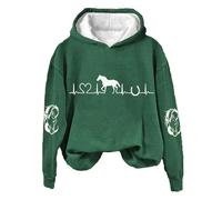 QINQNC Snuggy Hooded Blanket Dogs Snuggly Blanket Hoodie Women's Horse Heartbeat Horse Lover Casual Hoodie Casual Long Sleeve Sweatshirt Soft Printed Shirt Women's Winter Cat Hoodie Blanket (Green, M)