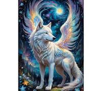 QINRUBB 5D DIY Wolf Diamond Painting Kits, Full Drill Fantasy Diamond Art Painting Kits for Adults Beginners, DIY 5D Wings Painting by Numbers Diamond Art Kits for Home Fashion Decor 30x40cm