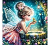 QINRUBB DIY Princesses and Frog Diamond Art Kit for Adults Beginners, Full Drill Fairy Diamond Painting Kits, 5D Dreamland Painting by Numbers DIY Craft Kits for Home Wall Decor 12x12 inch