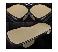 QINSHU Car Seat Covers Burlap Car Seat Cushion Three-piece Set Four Seasons Replace Accessories(Beige)