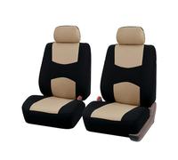QINSHU Car Seat Covers Full Set Car Seat Cover Multiple Colors Protection Vehicle Covers Universal Accessories(Beige 2 piece)