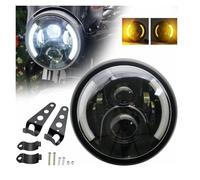 QINSHU Headlights Head Lamp Assembly For Sportster XL883 XL1200 FXST 2004-2012 2013 2014 Universal 7" Led Motorcycle Headlight DRL H4 Headlamp 7.5 Inch Lamp Housing Accessories(LightHousing set)