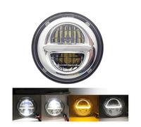 QINSHU Headlights Head Lamp Assembly For Victory For Octane Indian 20 15 2016 2017 5-3/4" 5.75 Inch Motorcycle Moto LED Projector Full Halo Headlight DRL 50W Motorbike Headlights(50W Silver A)
