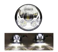 QINSHU Headlights Head Lamp Assembly For Victory For Octane Indian 20 15 2016 2017 5-3/4" 5.75 Inch Motorcycle Moto LED Projector Full Halo Headlight DRL 50W Motorbike Headlights(45W Silver)