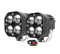 QINSHU Motorcycle Headlamp Motorcycle Headlights Spotlights Auxiliary 12V 24V Driving Lamp 1000W Super Bright 3 Inch Dual Color LED