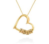 QINSHUI Family's Love Engraved Pendant with LED Gift Box, Ziella Necklace for My Wife Love Letter, To My Wife for Valentine's Day, Personalized Custom Name Necklace for Women