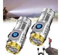 QINSHUI German Three-Eyed Monster Mini Flash Super Power Flashlight, Three-Eyed Monster Mini Flashlight, German 3 Eyed Monster Mini Flashlight, Small Powerful Flashlight for Camping, Hiking (2PCS-B)