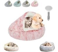 QINSHUI Lapcatz, Lapcatz Cat Bed, Lapcatz Nest Bed, Calming Dog Beds & Cat Cave Bed with Hooded Cove, Removable Washable Covered Plush Cat Bed for Indoor Cats (Pink,23.6in)