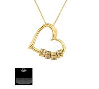 QINSHUI The Heart of the Family Necklace, Family's Love Engraved Pendant with LED Gift Box, To My Wife for Valentine's Day, Personalized Custom Name Necklace for Women