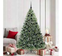 Qinshunxi Artificial Christmas Tree with 300 LEDs Green 180 cm PE and PVC Christmas decoration for indoor family apartment porch parties ZSSWQ-UK3397849UK