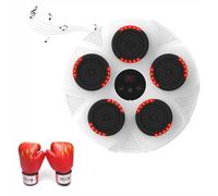 Qinshunxi Electronic Music Boxing Machine Wall Mounted Boxing Machine With Music And Lights, Smart Boxing Training Equipment Music Boxing Parent-Child Games, With Boxing Gloves (White Parent)