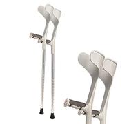 Qinshunxi Ergonomic Forearm Crutches/Cane, Lightweight Folding Arm Crutches with Comfortable Handle, Aluminum Crutches for Adults, Supports up to 330 lbs (Grey)
