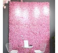 Qinshunxi Silk Floral Backdrop Flower Wall Panel 3D Artificial Flower Wall Decor Wedding Christmas Festival Photo Backgdrop for Baby Girl Room, Home Decor Party, Nursery A-1x2m