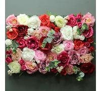 Qinshunxi Wedding Background Backdrop Panels 3D Flower Wall Panel Artificial Silk Flowers Mat Wall for Wall Decor DIY Centerpieces Arrangements Party Home 2x2m