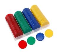 Qinsky Bingo Chips,160Pcs Plastic Counter Colored Counting Chip Bingo Markers for Math Games Learning Resources