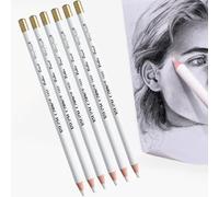 Qinsky Eraser Pencil,6 Pcs Highlight Eraser Penci Wooden Sketch Eraser Eraser Pencils for Artists Wooden Rubber Pencil Detail Eraser for Sketching Drawing Detail Revise
