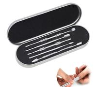 Qinsky Wax Carving Tools,5 PCS Sculpting Tools Stainless Steel Spatula Wax Carving Tools Stainless Sculpting Tools with Metal Case for Sculpting Detailing Pottery Carving
