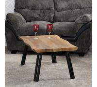 qinson wooden coffee table with black legs in medium oak