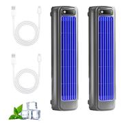 Qinux Brizaac Imwing Cooling Ace Portable Air Conditioner, Sherum Brezza Ac Energy Efficient Fan Quiet, Libiyi Cooling Ace Air Conditioner Conditioner, 3 Speeds & LED Touch Screen(Gray(2pcs))