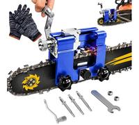 Qinux Klampero Chainsaw Sharpener, Klampero Chain Sharpener, Hand Crank Chainsaw Sharpeners Kit, All Chainsaws Chains with 1，3，5 Sharpening Steels get a Sharp and Even Edge (3-B)