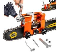 Qinux Klampero Chainsaw Sharpener, Klampero Chain Sharpener, Hand Crank Chainsaw Sharpeners Kit, All Chainsaws Chains with 1，3，5 Sharpening Steels get a Sharp and Even Edge (1-A)