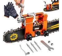 Qinux Klampero Chainsaw Sharpener, Klampero Chain Sharpener, Hand Crank Chainsaw Sharpeners Kit, All Chainsaws Chains with 1，3，5 Sharpening Steels get a Sharp and Even Edge (3-A)
