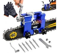 Qinux Klampero Chainsaw Sharpener, Klampero Chain Sharpener, Hand Crank Chainsaw Sharpeners Kit, All Chainsaws Chains with 1，3，5 Sharpening Steels get a Sharp and Even Edge (5-B)