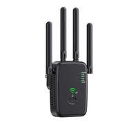 Qinux Spiddy wifi Extender 1200Mbps Dual Band 4 - Antenna WiFi Extender Booster, Repeater/Router/AP Mode, Quick Setup, UK Plug for Home WiFi
