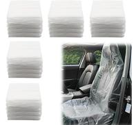 QINVVXAN 60 Pack Disposable Car Seat Covers - Universal Waterproof & Dustproof Protective Seat Covers for Cars - Anti-Dirty Driving Chair Covers for Pet Hair, Mud, Spills