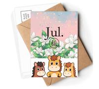 Qinxiang Gardenia July Design Pattern Postcards Envelopes Cards Mailing Year Horse